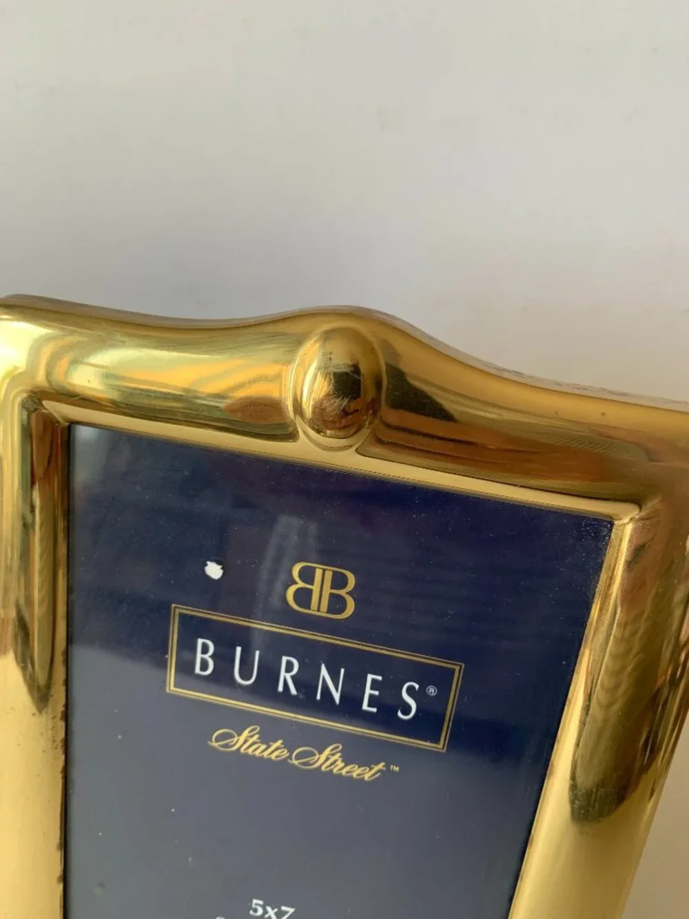 Vintage BURNES State Street Gold Solid Brass 5x7
